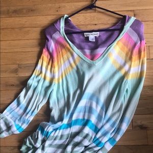 Mara Hoffman pullover knit rainbow hoodie